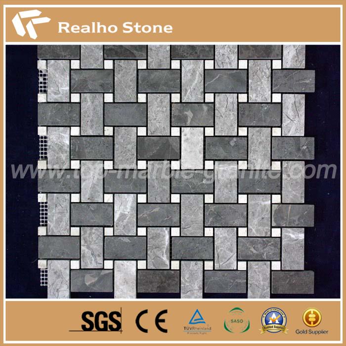 Пепељуга Сиви Мрамор Кошарица Мозаик бијела бијела боја Cinderella Grey Marble Basketweave Mosaic White White Color