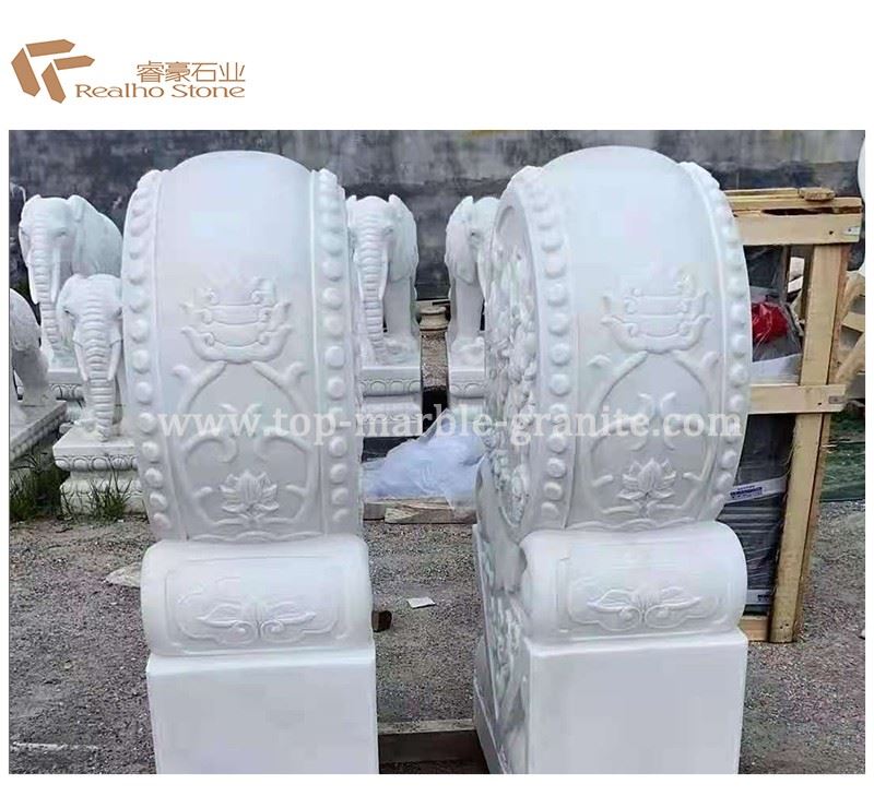 white marble gate pier