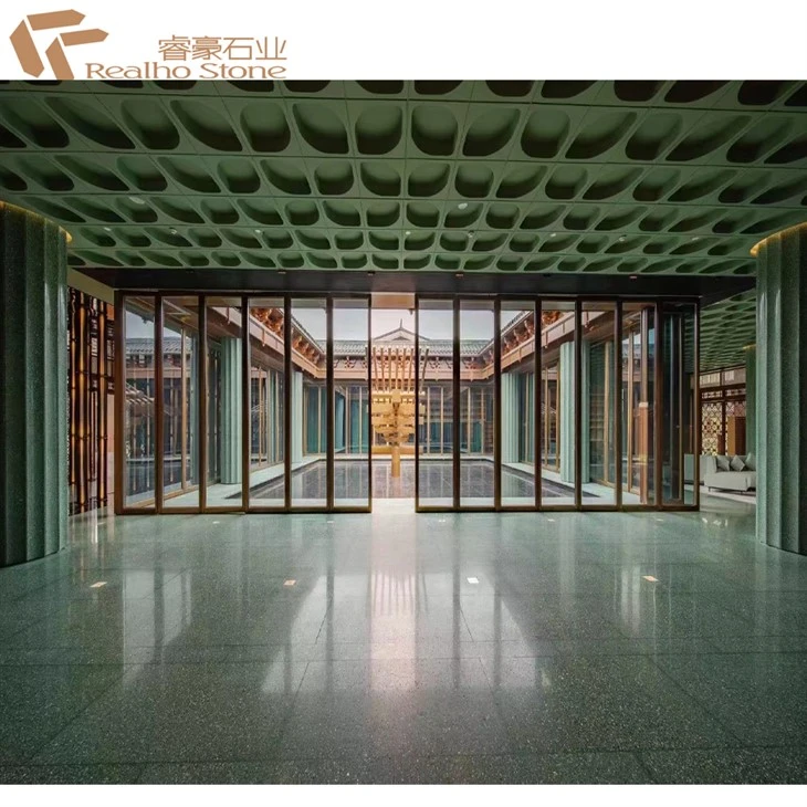 green terrazzo countertop