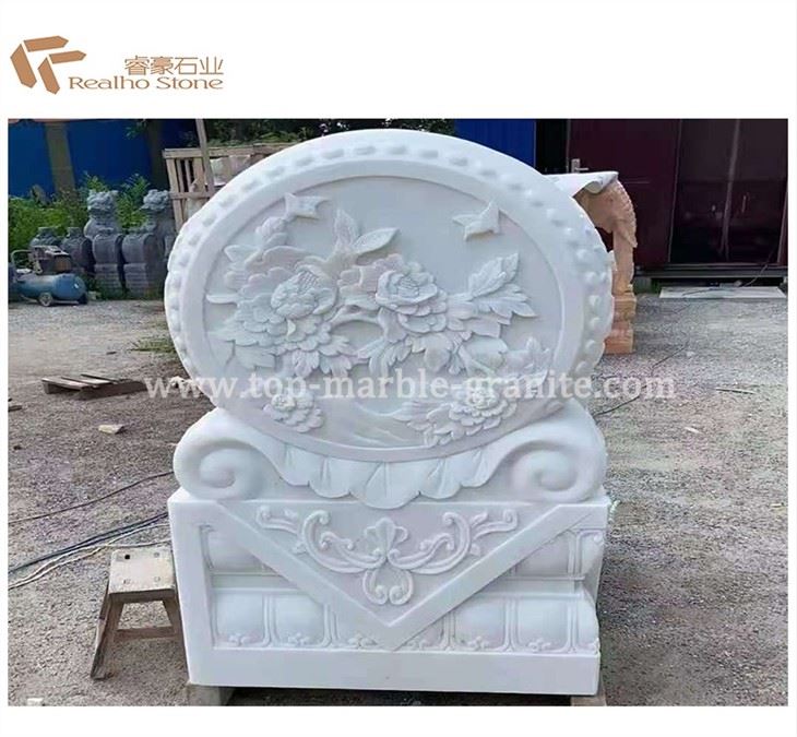 White marble stone drum