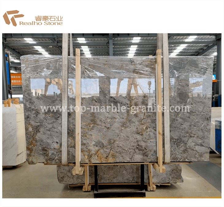 Tundra Gold Marble Slab Polished For Hotel Project